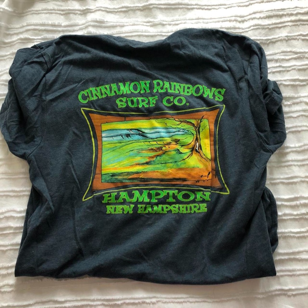 Cinnamon rainbows surf shop tee shirt